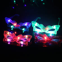 Flashing Butterfly Illuminating Glasses Blinking Night Club Bar Wedding Birthday Children's Day Glow Party Supplies Glow In Dark 2024 - buy cheap