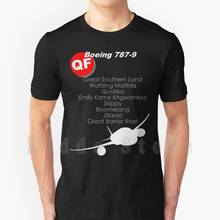 Qantas B787 - 9 Names T Shirt Diy Big Size 100% Cotton Qantas Boeing 787 9 Dreamliner Great Southern Land Waltzing Matilda 2024 - buy cheap