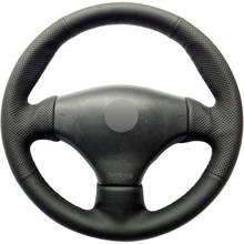 Black PU Faux Leather DIY Hand-stitched Car Steering Wheel Cover for Peugeot 206 1998-2005 206 SW 2003-2005 206 CC 2004 2005 2024 - buy cheap