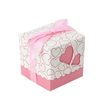 10 шт. Подарочная коробка с вырезами в виде сердца, Женская лента, свадебный подарок на день рождения, милая шоколадная упаковка, украшение 2024 - купить недорого