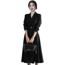 New Arrival 2020 Autumn & Winter Women Blazer Dress Suits Black Turn-down Collar Suit Dress Formal Party Dresses Female Outfits 2024 - buy cheap