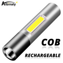 Портативный светодиодный мини-светильник COB со встроенным перезаряжаемым литиевым аккумулятором, 3 режима работы, для кемпинга 2024 - купить недорого