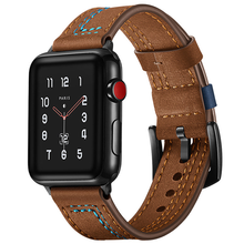 Leather Strap For Apple Watch band 44mm/40mm iwatch band 42mm/38mm correa bracelet watchband belt apple watch series 6 se 5 4 3 2024 - buy cheap