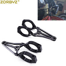 Zorbyz braçadeira para farol de motocicleta cnc, braçadeira preta de montagem de farol, garfo e seta para harley honda 39mm/41mm/51mm/54mm/57mm 2024 - compre barato