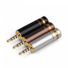 Enchufe de auriculares de cobre chapado en oro de 4 polos, conector de Audio HiFi de 2,5mm, carcasa de aleación de aluminio, adaptador de Metal 2,5 DIY 2024 - compra barato