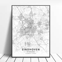 Hilversum Fijnaart Breda Eindhoven Rotterdam Delft Apeldoorn Netherlands Map Poster 2024 - buy cheap