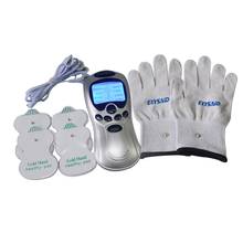 Máquina de Estimulador muscular de acupuntura, electrodo, TENS, con 1 par de guantes conductores de plata, masajeador de fibra 2024 - compra barato