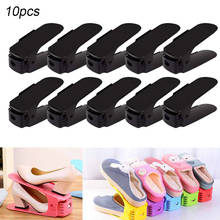 10pcs Durable Adjustable Shoe Organizer Footwear Support Slot Space Saving Cabinet Closet Stand Shoes Storage Rack Shoebox 2024 - купить недорого