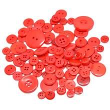 100g Mixed Button Approx 220pcs Picture Materials Fashion Fastener for Craft And DIY Button Red Scrapbooking Buttons 2024 - buy cheap