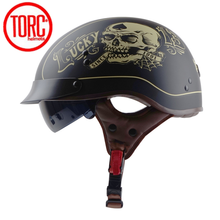 TORC T55 винтажный мотоциклетный шлем Ретро полушлем с внутренним солнцезащитным объективом скутер jet capacete de motocicleta DOT Casco Moto 2024 - купить недорого