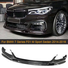 Carbon Fiber Car Front Bumper Lip Splitters Spoiler For BMW 7 Series F01 M Sport Sedan 2014-2018 Front Lip Spoiler Black FRP 2024 - buy cheap