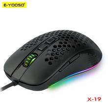 E-YOOSO-ratón para juegos con cable USB, Mouse programable de 8000 DPI, retroiluminación, ergonómico, para ordenador portátil, PC, X-19 2024 - compra barato