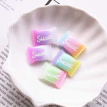 10pcs/lot 23mm*16mm Cute Resin Flatback  Gradient color SWEET Candy  For Necklace Keychain Pendant DIY Making Accessories 2024 - buy cheap