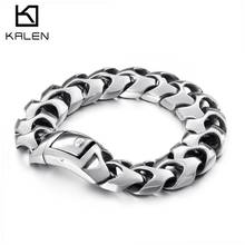 17mm Casting Polished Link Chain Bracelet Men 316L Stainless Steel Party Business Jewelry 2024 - buy cheap