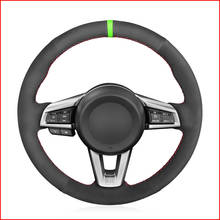 Black Suede Hand Sew Comfortable Soft Steering Wheel Cover for Mazda MX-5 MX5 2016 2017 2018 2019 2020 2024 - buy cheap