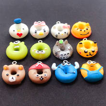 12pcs  Multicolor Resin Flatback Cartoon Donut Artificial food For Necklace Keychain Pendant  DIY Making Accessories 2024 - buy cheap