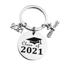 LLavero de ceremonia de graduación Clase de 2021, llavero de sombrero de despedida de soltera, collar, colgante, bolsa de joyería, regalo de recuerdo 2024 - compra barato