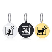 Fashion 12 Constellation Keyring Custom Name Date Zodiac Sign Round Tag Keychain For Men Car Wallet Handbag Pendant Gift 2024 - buy cheap