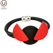 UKEBAY New Bat Eye Charm Bracelets Rubber Leather Bracelet Women Strange Bangles Jewelry 4 Colors Red Wood Accessories Wholesale 2024 - buy cheap