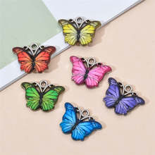 Julie Wang-dijes de mariposa de colores esmaltados, accesorio de fabricación de joyas de aleación de insectos y animales, 10 piezas, 6 colores 2024 - compra barato