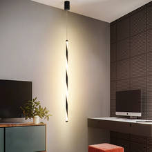 Luminária pendente moderna de led, instalação de luzes suspensas preto/branco para sala de estar, quarto 2024 - compre barato
