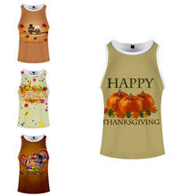 New Fashion Happy Thanksgiving Day Costume Homme 3d Bodybuilding Tank Top Sleeveless Harajuku Men Women Clothing Fitness 3D Vest 2024 - buy cheap