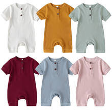 0-18M Baby Summer Clothing Infant Newborn Baby Solid Romper Short Sleeve Jumpsuits Solid Playsuits Casual Outfits 2024 - buy cheap