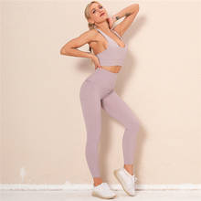 Women Seamless Yoga Set Sportswear Solid Gym Bra Sleeveless Crop Tops Tights High Waist Leggings Workout Pants 2024 - buy cheap