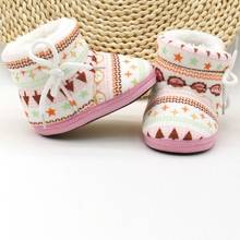 Bobora Winter Warm Print Baby Girl Shoes Fleece Soft Soled Crib Shoes Toddlers Snow Boots Cotton Booties for 6-12M 2024 - buy cheap