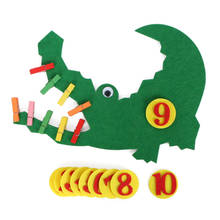 Kids Learning Child Early Teaching Nonwoven DIY Package Toys Handmade Felt Crocodile Clip Tooth Extraction Numbers 1-10 2024 - buy cheap