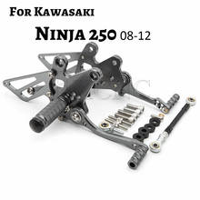 For Kawasaki Ninja 250 EXC250 Foot Pegs Footrests Front Rearset Pedal Ninja250R Adjustable Aluminum Motorcycle Rear Set Footpeg 2024 - buy cheap
