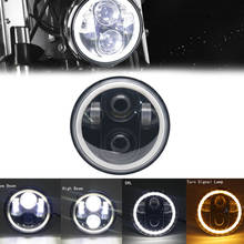 5.75 Inch Black Halo Angel Eyes LED Headlight For Harley Sportster 1200 883 Street 500 750 5-3/4" Projector Round Headlamp 2024 - buy cheap