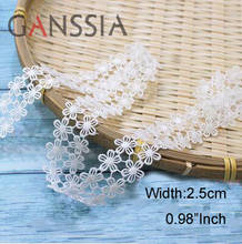 1yard Width: 2.5cm Flower Water-Soluble Lace Trim Ivory White for DIY Clothing Decoration (SS-2189) 2024 - buy cheap