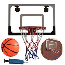 Aro de aço interior inquebrável backboard com bola transparente esportes basquete hoop conjunto mini rebotes parede pendurado 2024 - compre barato