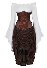 Corsé con falda pirata y blusa Steampunk, corsé ceñido a la cintura, Bodyshaper, 3 piezas, Disfraces para fiesta de baile y Carnaval 2024 - compra barato