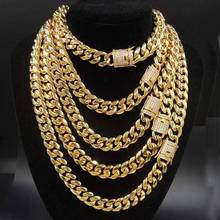 8-18MM 7-40 "fuerte Metal acero inoxidable Color oro Miami Cuban Curb Link collar de cadena o pulsera hombres joyería de regalo para Navidad 2024 - compra barato
