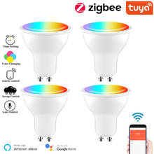 Zigbee Smart LED Light Bulb 4W Gu10 RGBCW Spotlight Lamp AC 240V Voice Control Tuya/Smartlife App Via Alexa Google Home With Hub 2024 - buy cheap