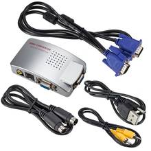 New VGA to RCA Switch Box PC to TV AV Monitor Composite S Video Converter Adapter 2024 - buy cheap