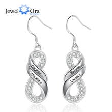 JewelOra Customized Engraved Family Names Infinity Earrings with Zirconia Elegant Personalized Drop Earrings for Women Ladies 2024 - buy cheap