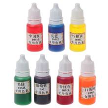 Conjunto de tinta corante 7*10ml, 7 cores, jóia slime que faz a pele, pigmentos de resina líquida segura, brilho, jóias, pigmento tintura 2024 - compre barato