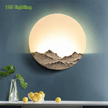 Luminária de parede led estilo chinês, luminária redonda acrílica de lua para sala de estar, arandela de cabeceira, soquete, decoração de parede para loft, fixação de casa 2024 - compre barato