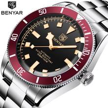 BENYAR-Reloj de pulsera automático para hombre, accesorio masculino resistente al agua, de acero inoxidable luminoso, de la mejor marca, color negro, 2021 M, nuevo, 100 2024 - compra barato