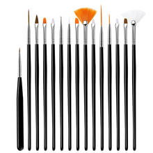 15Pcs Acrylic Nail Brush For Manicure Gel Polish Nail Art Tool Gradient Painting Drawing Pens Set 2024 - buy cheap