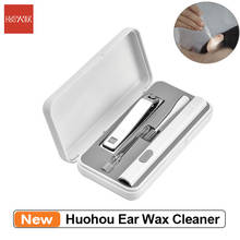 Huohou-limpador portátil de cera para ouvido, conjunto de cortador de unhas, cotonetes recarregáveis, removedor de pegar unhas, com caixa de armazenamento 2024 - compre barato