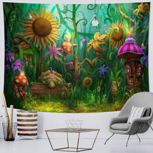 Arte de flor de ventana 3D, tapiz de decoración del hogar, Mandala Hippie, brujería, hoja colgante de pared para dormitorio, manta para sofá, esterilla de yoga 2024 - compra barato