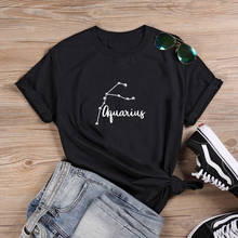 Aquarius Shirt Short Sleeve Cotton Tshirt Women Top O-neck Funny T Shirt Women Casual T Shirt Women Funny Tee Shirt Femme 2024 - buy cheap