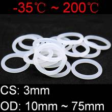 10pcs VMQ White O Ring Gasket CS 3mm OD 10 ~ 75mm Silicone Food Grade  o-rings silicon ring high temperature gasket 2024 - buy cheap