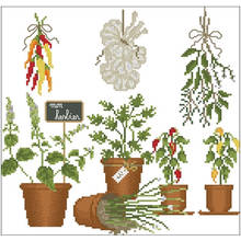 Padrões de especiarias de plantas 11ct 14ct 18ct, kit de ponto cruz chinês diy, conjuntos de bordado 2024 - compre barato