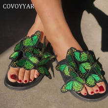 COVOYYAR 2022 Butterfly Women Slippers Flat Summer Shoes Woman Soft Beach Slides Bohemian Cute Flip Flops Big Size 41 WSL142 2024 - buy cheap