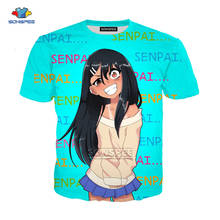 Novidade 3d impresso t-shirts anime kawaii menina nagatoro casual camisa masculina roupas harajuku gráfico t-shirts das mulheres dos homens tshirt 2024 - compre barato